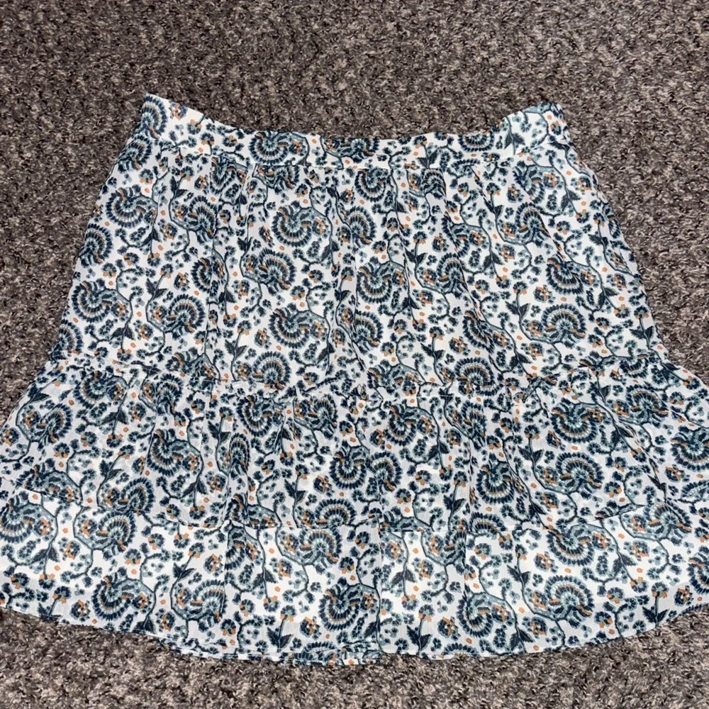 J. Crew A-Line Skirt in Blue and White Floral