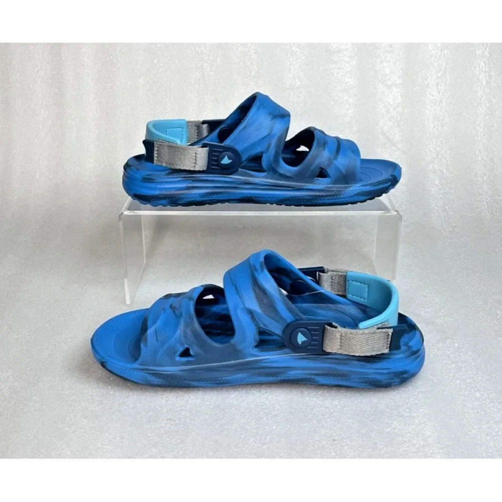 Rugged Shark Adventure Trail Blue Sandals Floatable Washable Boys Size 2 NEW