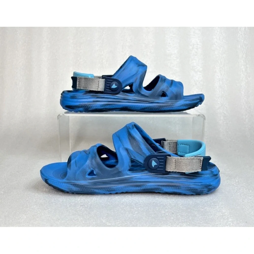 Rugged Shark Adventure Trail Blue Sandals Floatable Washable Boys Size 2 NEW