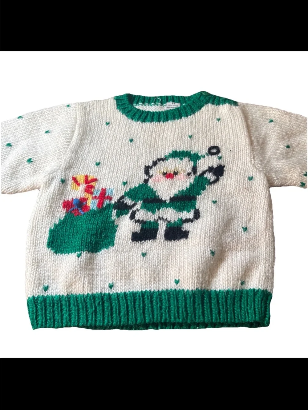 Vintage Kids Christmas Sweater Size 3t. Santa Claus Christmas Sweater