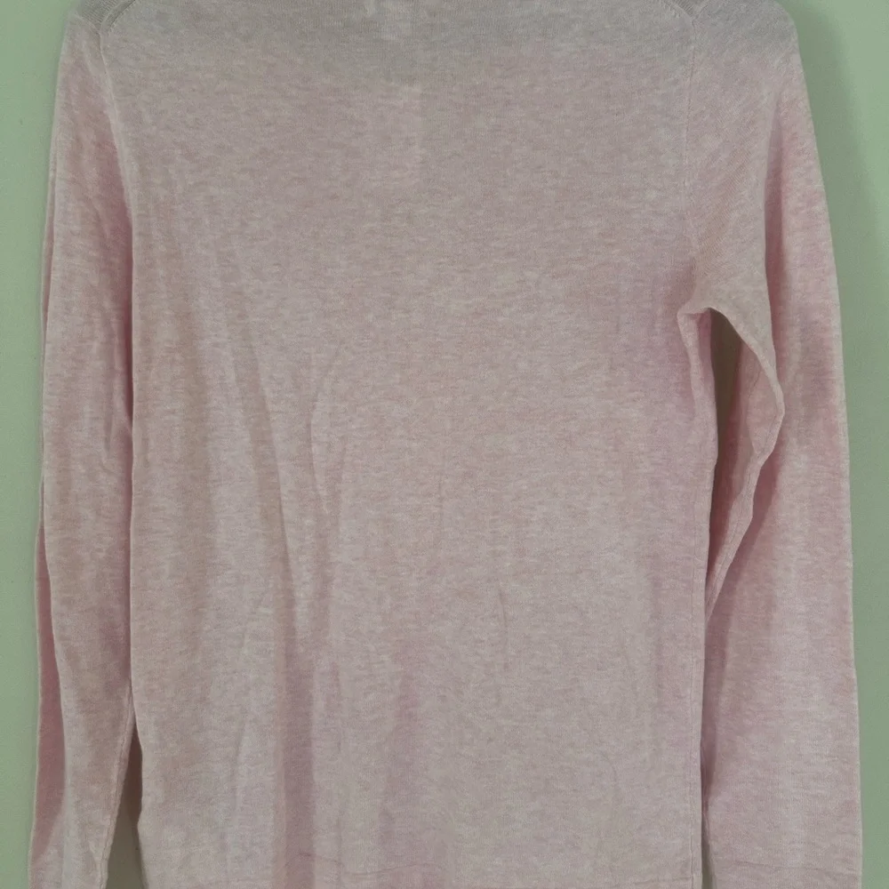 J. Crew Pink Crewneck Sweater with Ribbed Trim