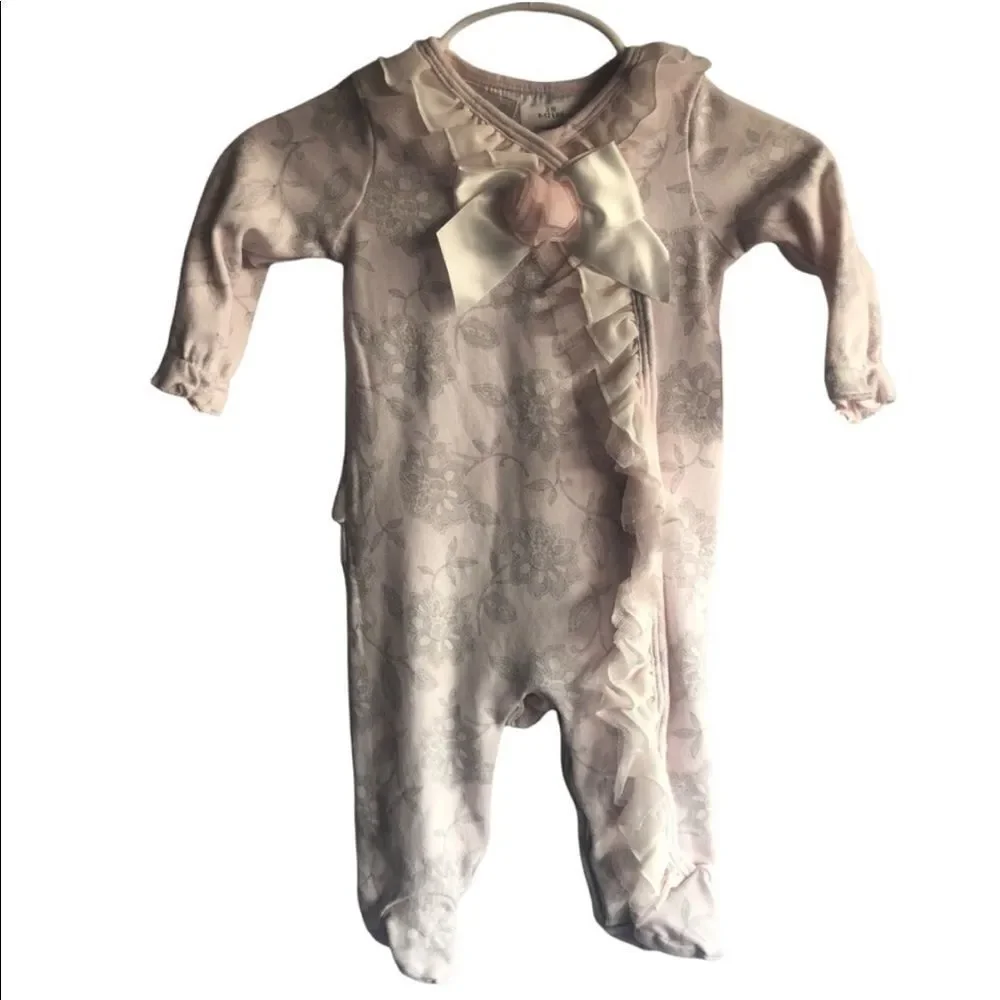 Koala Baby 3 Months Light Pink Floral Footed Bodysuit
