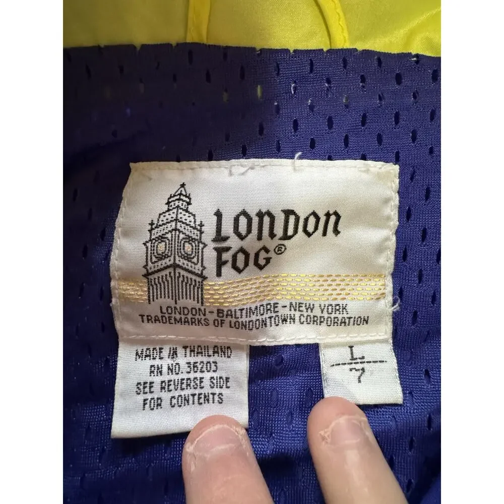 London Fog Youth Kids Size Large 7 Windbreaker Jacket Colorful‎ NylonFull Zip