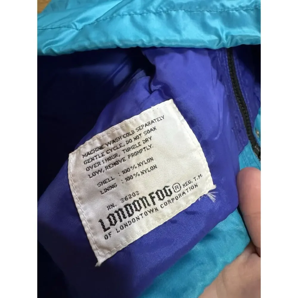 London Fog Youth Kids Size Large 7 Windbreaker Jacket Colorful‎ NylonFull Zip