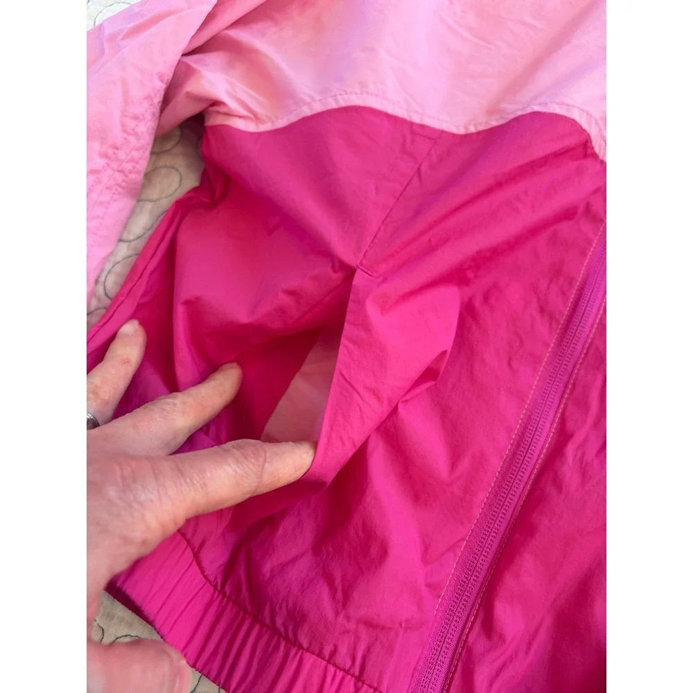 Cat & Jack Girls Pink Colorblock‎ Hooded Windbreaker Jacket Size Small 6/7