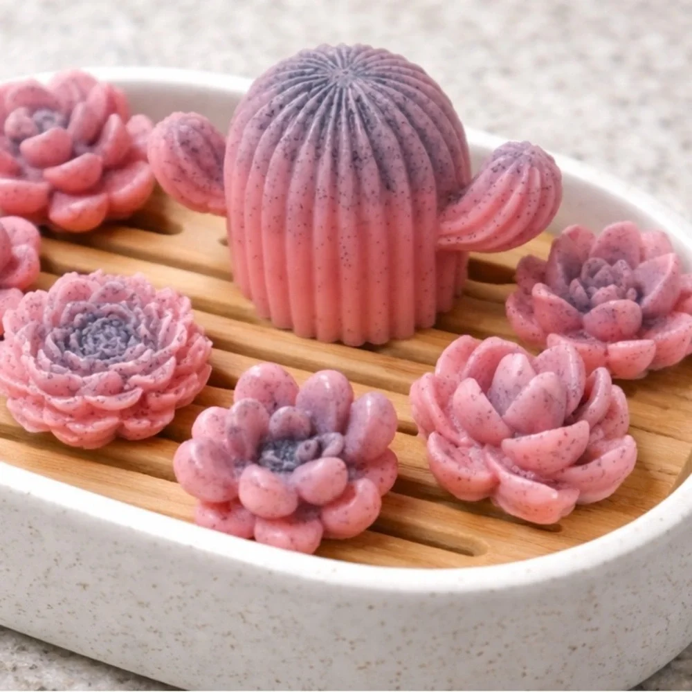 7pc rose soap set succulents & cactus shea butter based