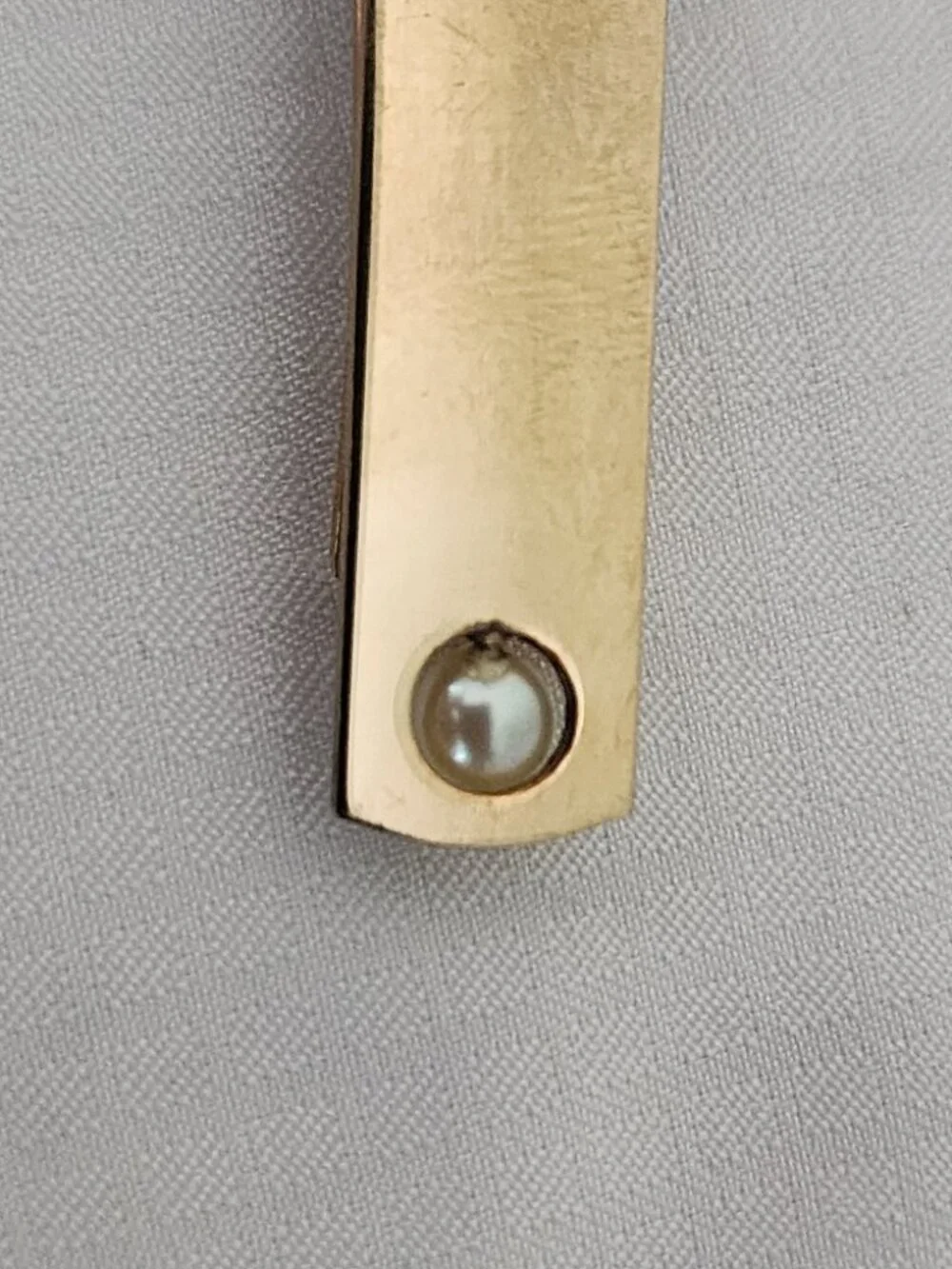 Vintage A&Z 12 K Gold Filled Cufflinks & Tie Clip Set with Faux Pearl Accents