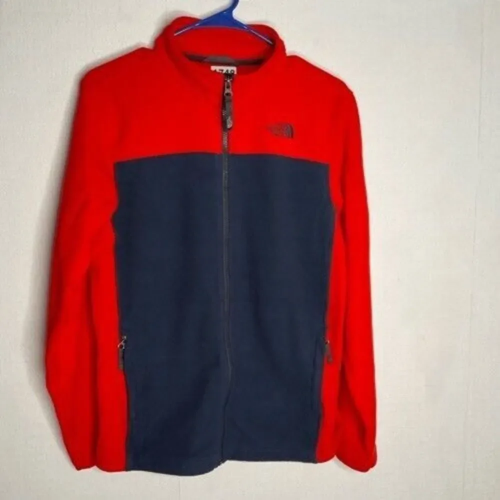 The North Face Full Zip Fleece Jacket Coat‎ Boys Men Size XL(18/20) Red/Blue
