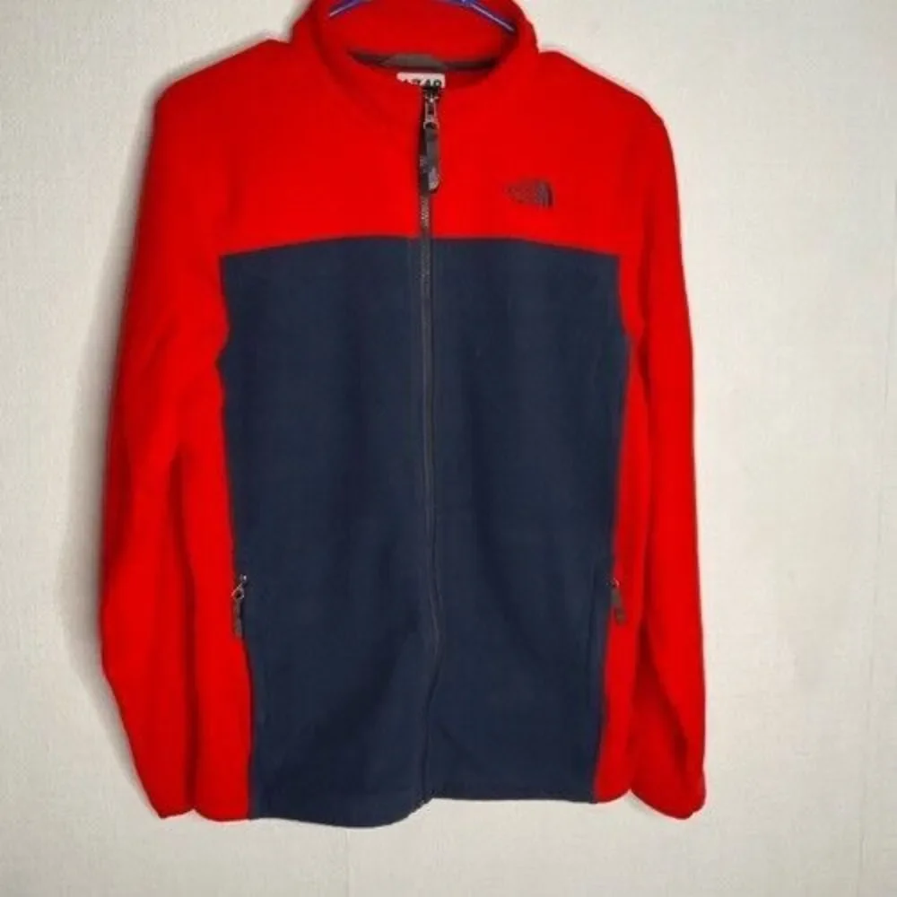 The North Face Full Zip Fleece Jacket Coat‎ Boys Men Size XL(18/20) Red/Blue