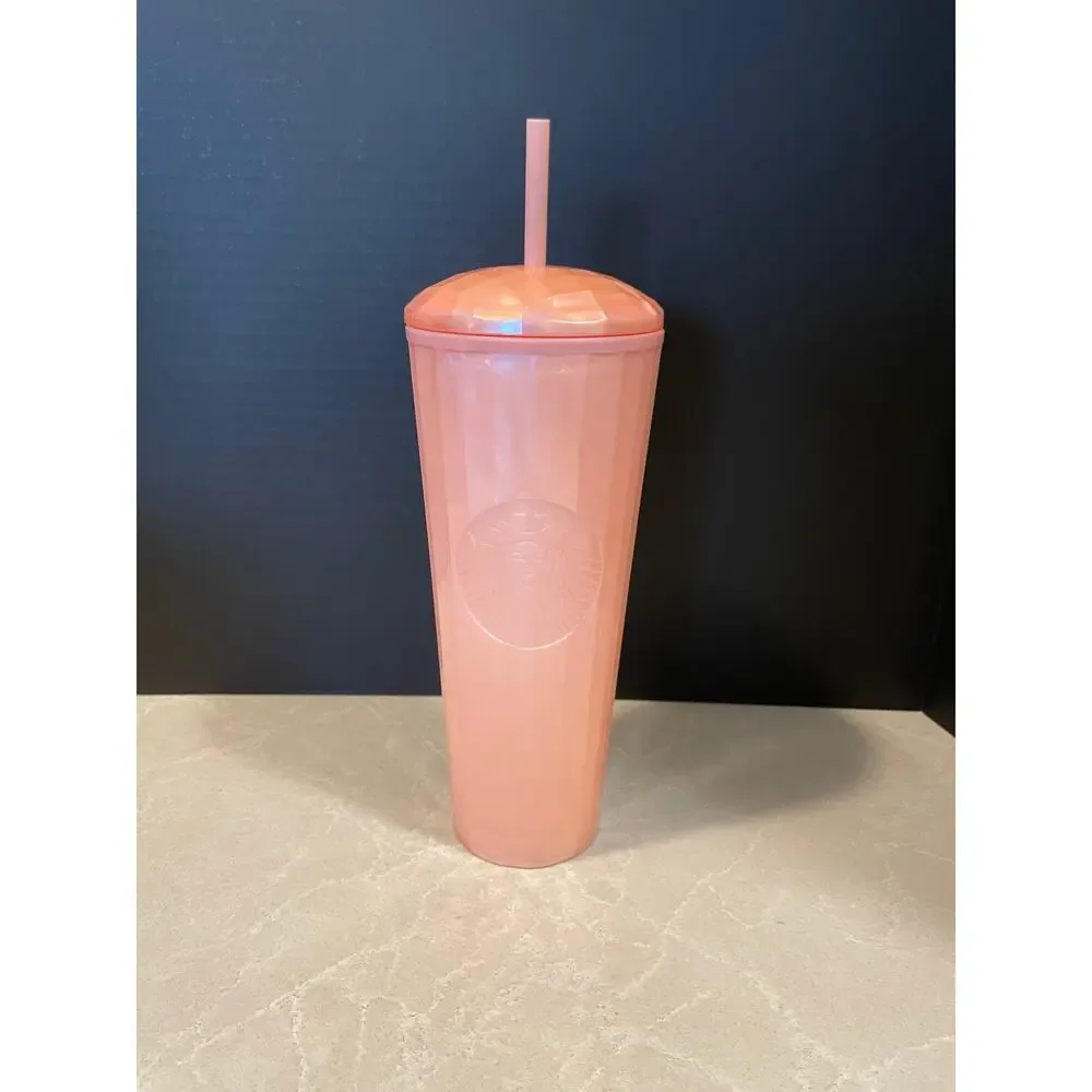 Pink Starbucks cold cup tumbler with straw reusable cup 2021 summer edition new