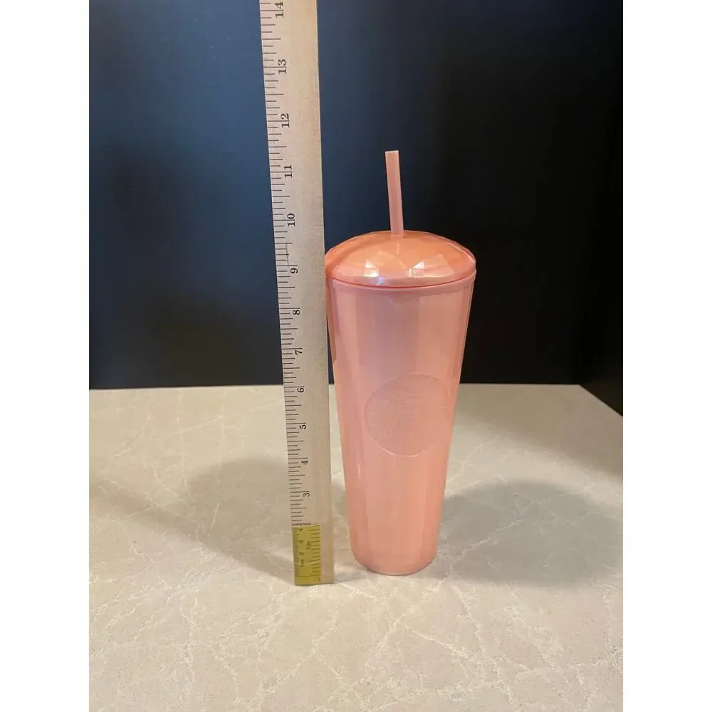 Pink Starbucks cold cup tumbler with straw reusable cup 2021 summer edition new