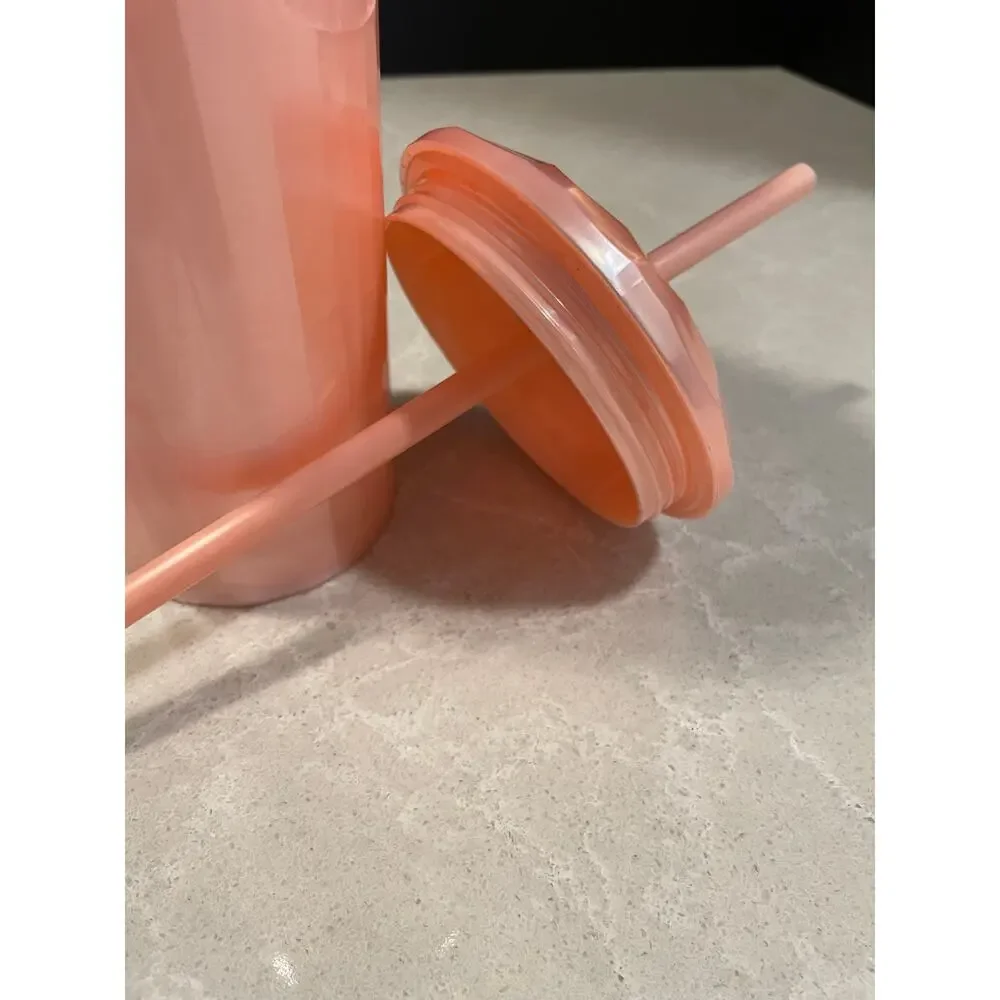Pink Starbucks cold cup tumbler with straw reusable cup 2021 summer edition new