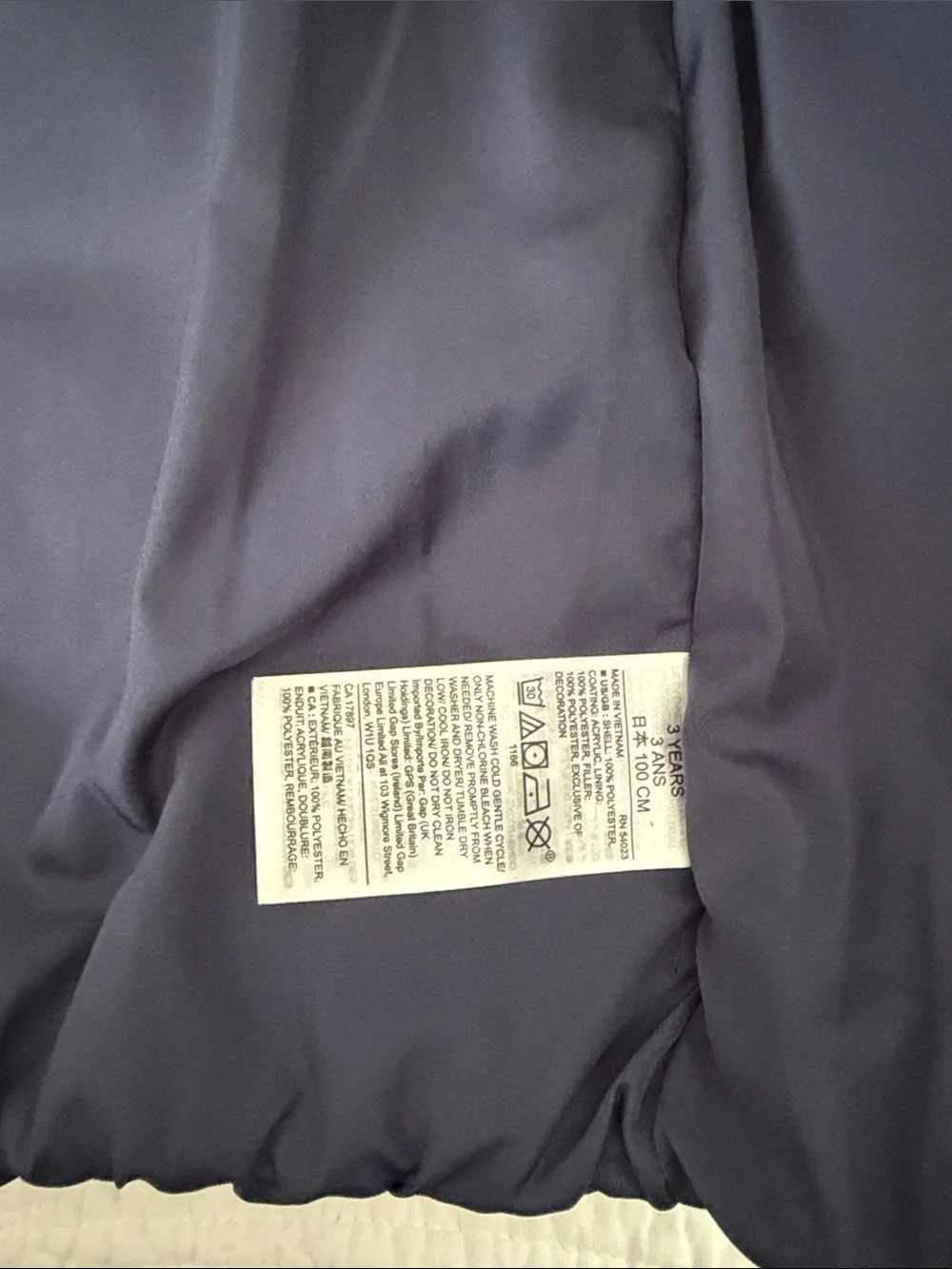 GAP Baby Navy Puffer Jacket