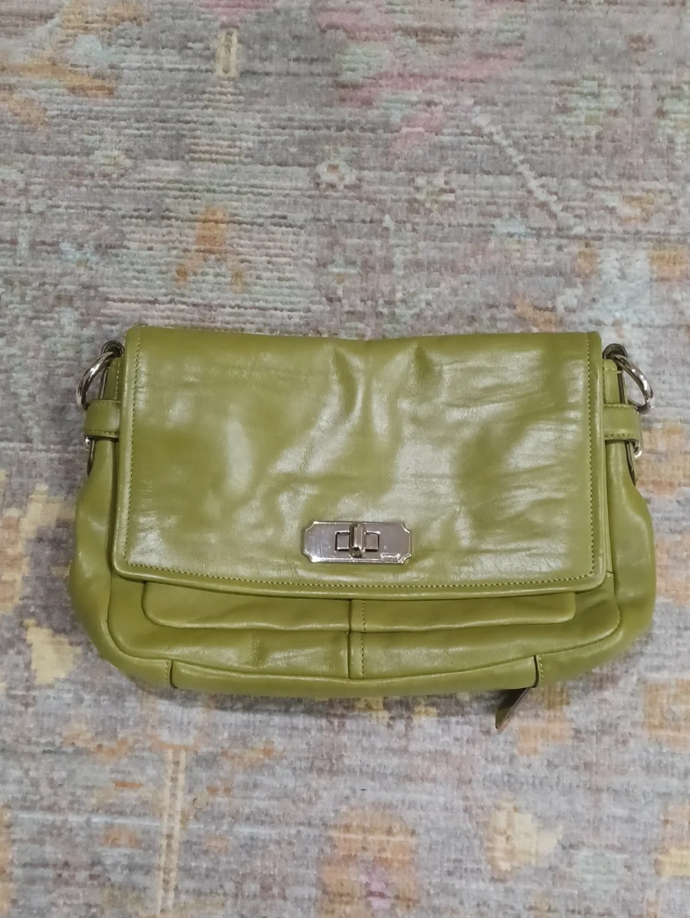 Coach green leather