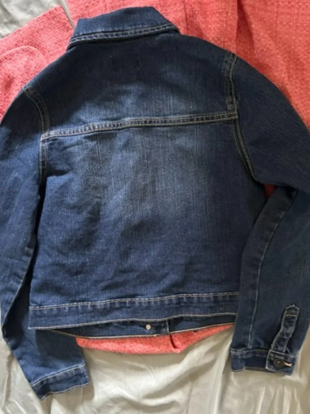 Unisex boys girls kids jacket coat denim blue jean size large 10 -12