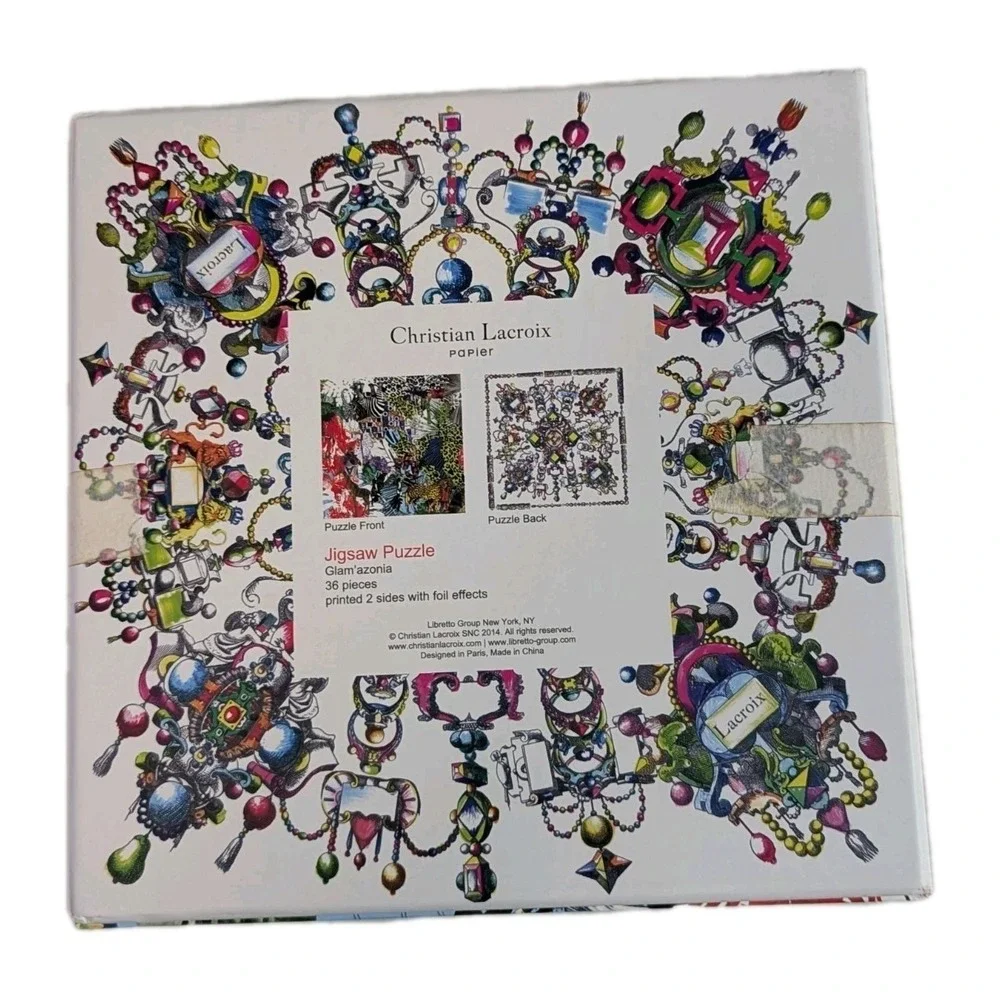 Rare Christian Lacroix Papier Collection Double-Sided Puzzle - Glam'azonia/Bijou