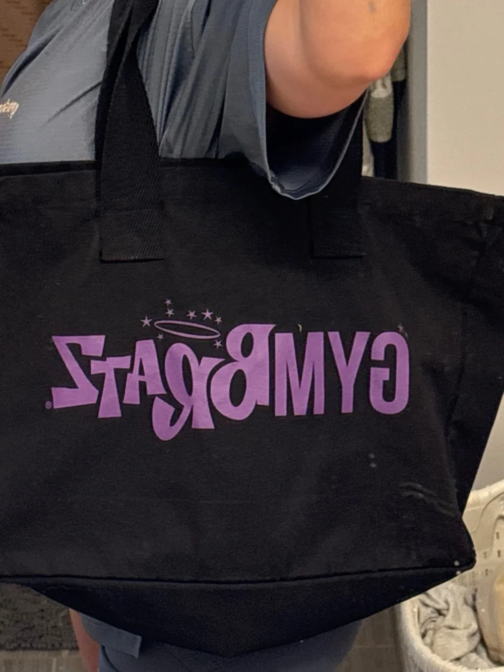 GYMSHARK X BRATZ Black Tote with Purple Logo