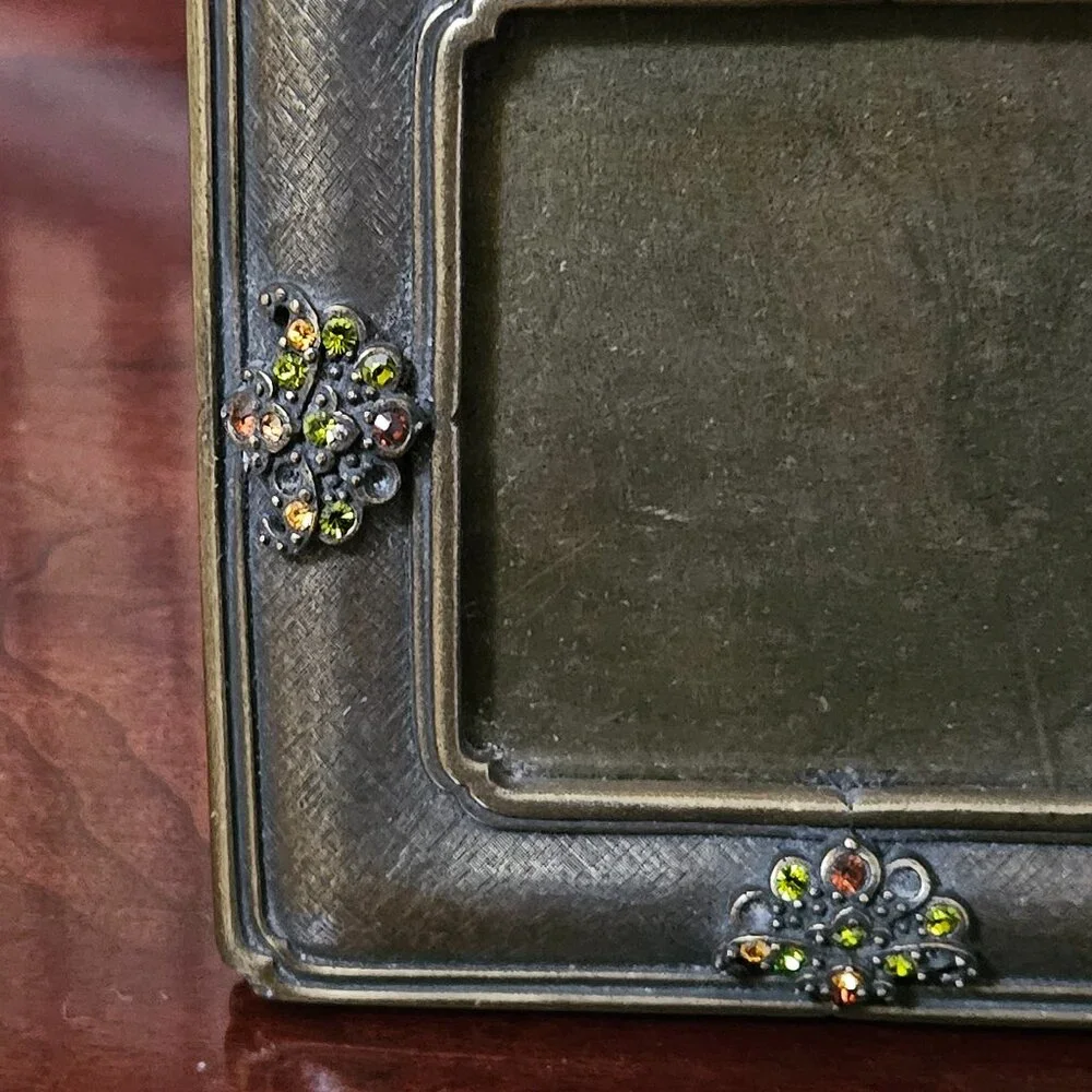 RARE LUXURY JAY STRONGWATER CHINOISERIE MODERN GOLD FAN ENAMEL CRYSTAL FRAME