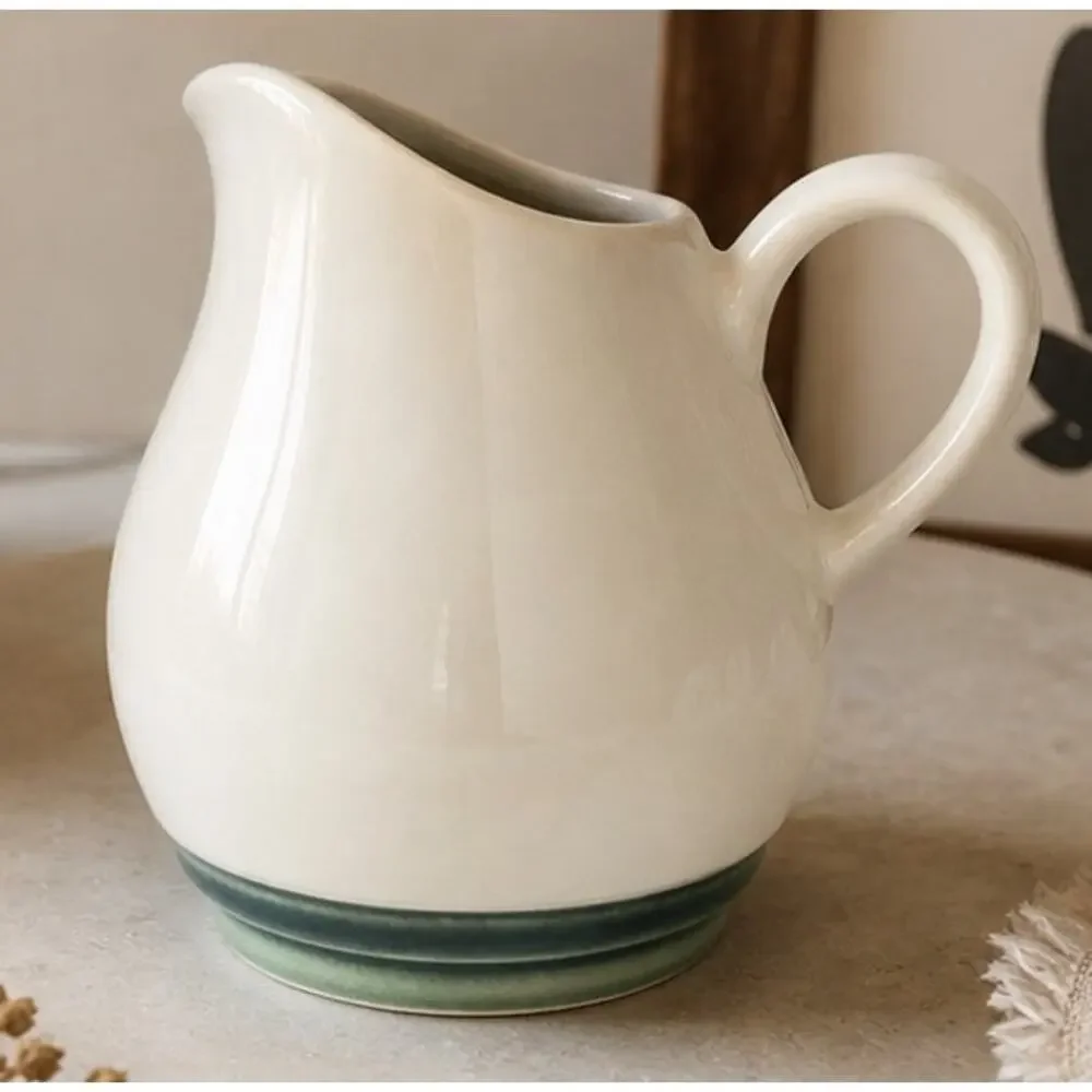Vintage Pfaltzgraff Pitcher Creamer Ocean Breeze Mid Century Farmhouse Green