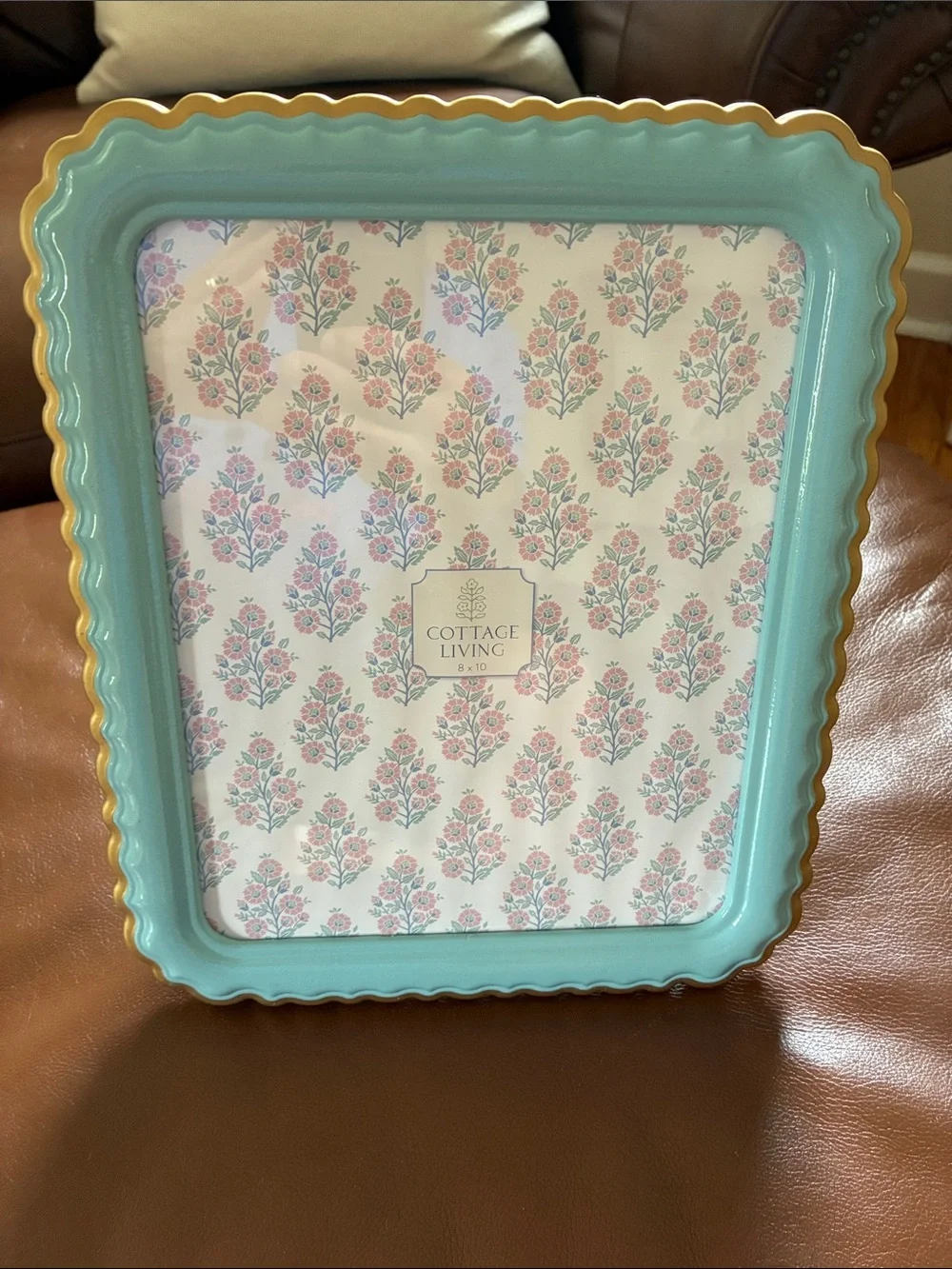Aqua Scalloped Picture Frame