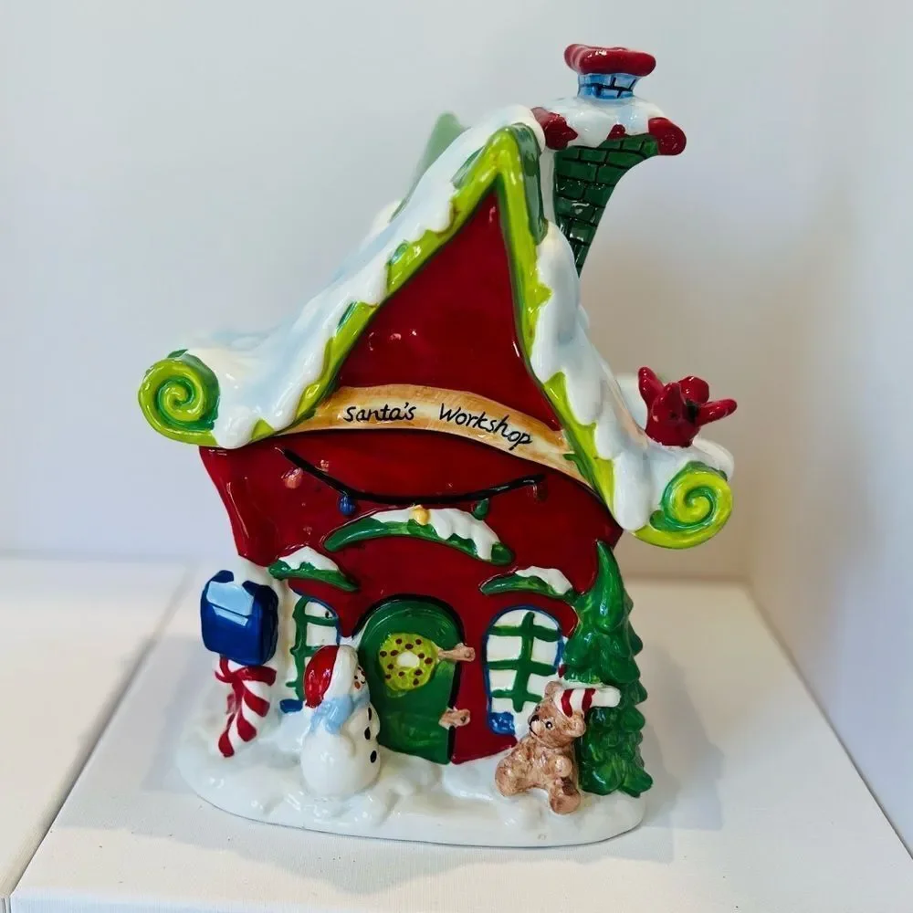Harry and David Santas Workshop Cookie Jar Ceramic Christmas Holiday 10.5