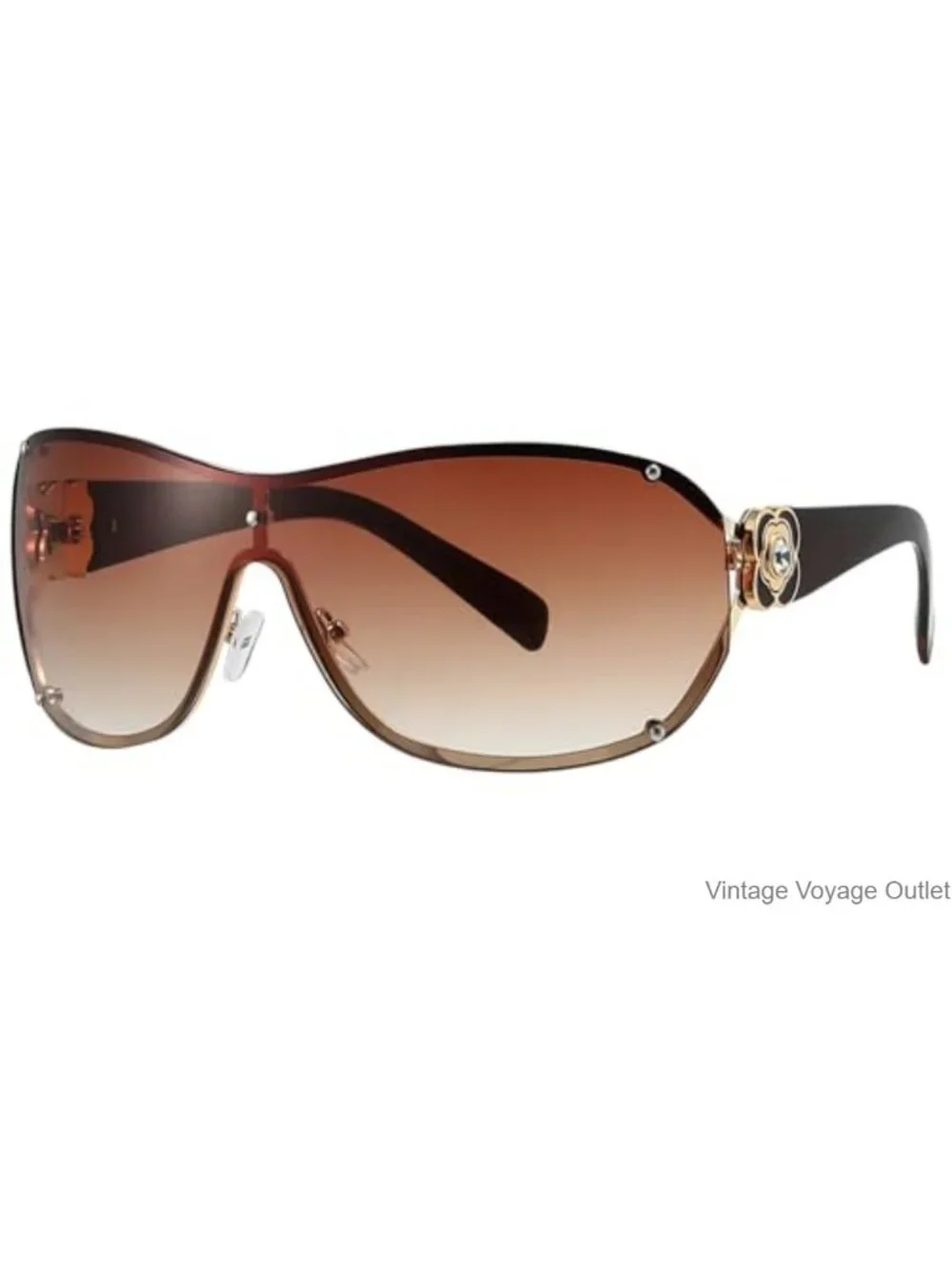 Oversized Y2K Sunglasses Luxury Wrap Around Shield Shades Trendy Rimless