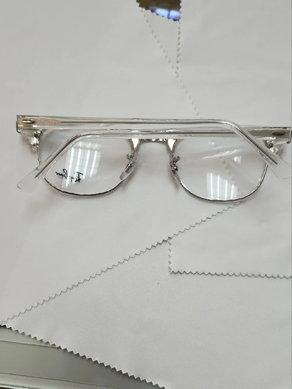 Ray-Ban Clear and Silver Semi-Rimmed Glasses