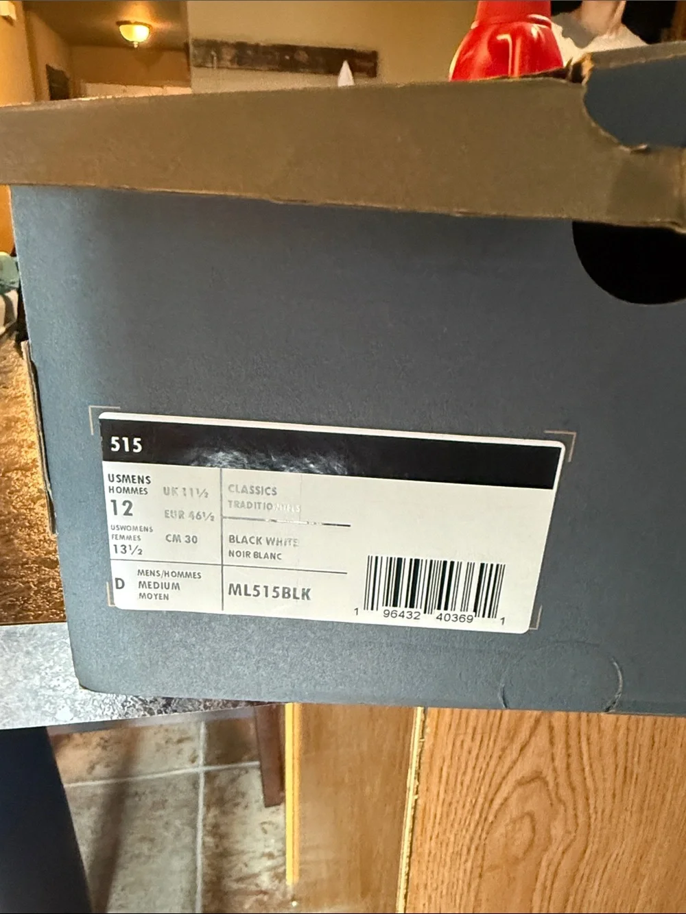 New Balance 515 Men’s Black and White Sneakers