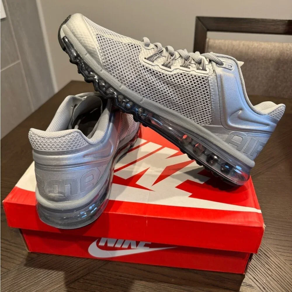 Nike Silver Air Max Running Shoes