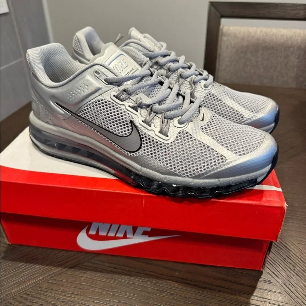 Nike Silver Air Max Running Shoes