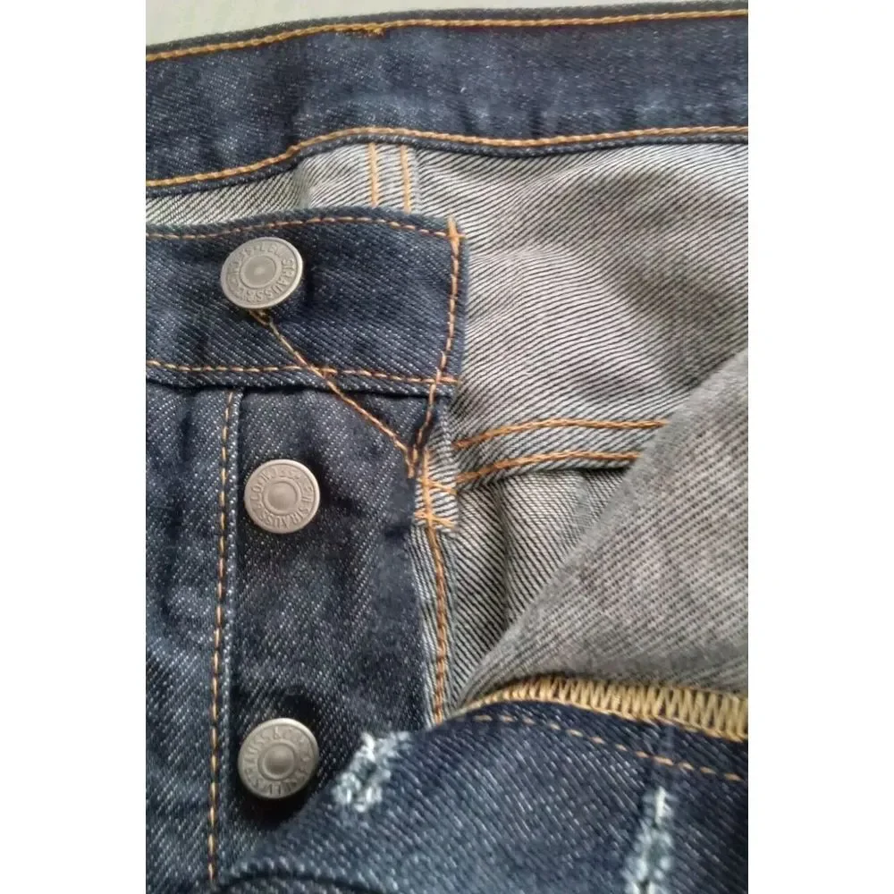 Levi's 501 Jeans Dark Wash Straight‎ Leg Denim Pants Classic Fit Size W42