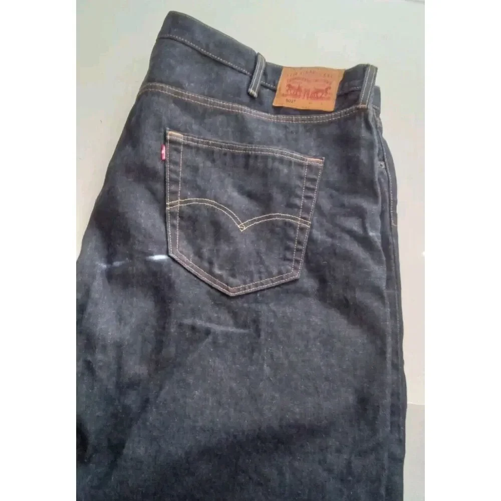 Levi's 501 Jeans Dark Wash Straight‎ Leg Denim Pants Classic Fit Size W42
