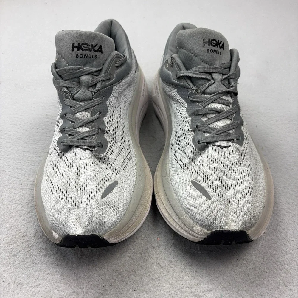 Hoka One One Bondi 8 Shoes Mens Size 11 Gray Running Athletic Sneakers