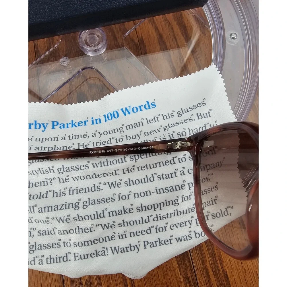 Warby Parker Rosie W 417 Eyeglasses 52-20 Brown Crystal Acetate Frames w/ Case