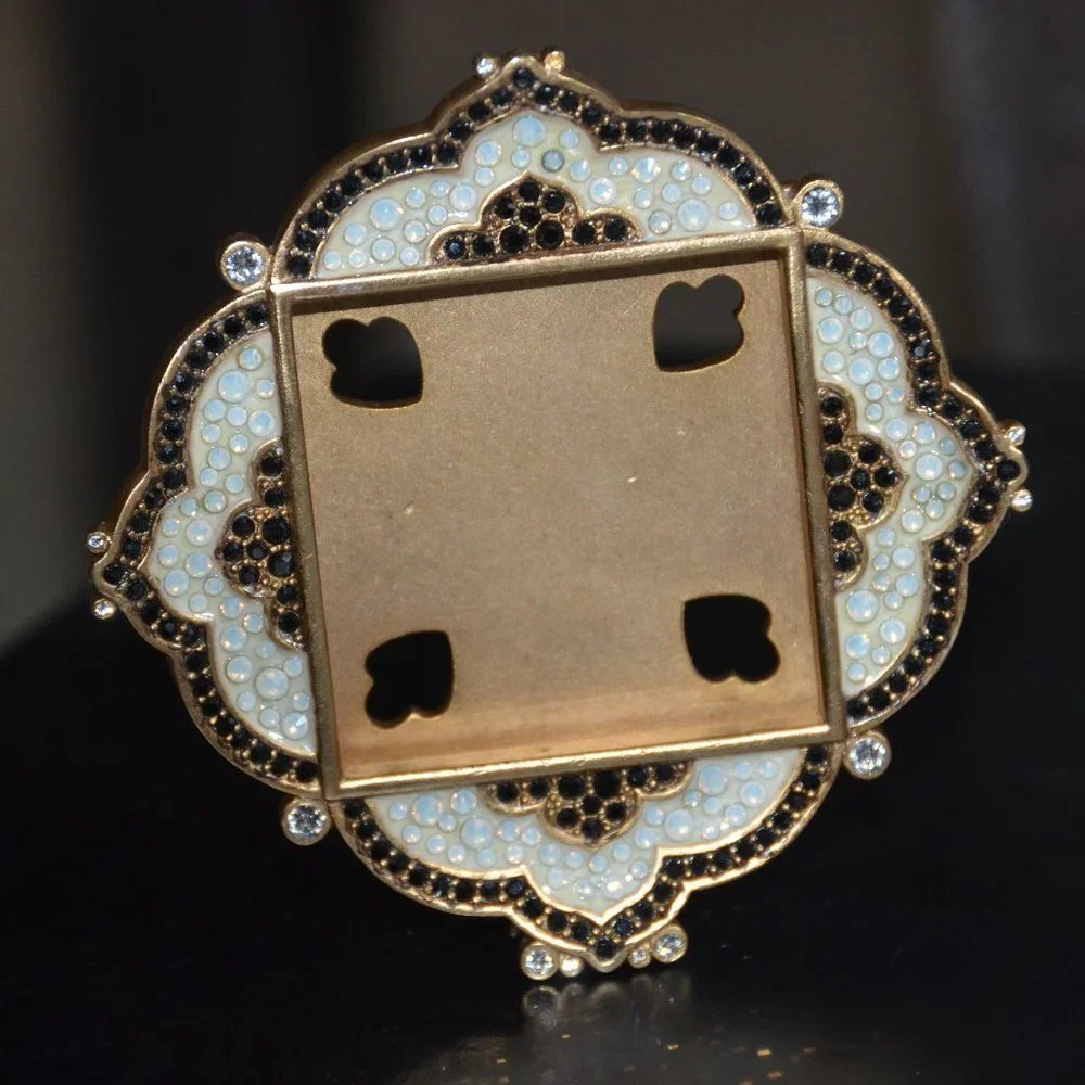 RARE RETIRED JAY STRONGWATER WARNER BLACK PAVE DIAMOND LACE CRYSTAL ENAMEL FRAME
