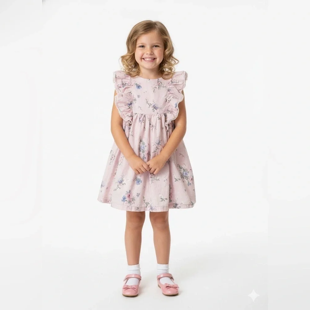 Catherine Malandrino Pink Floral Ruffle Dress