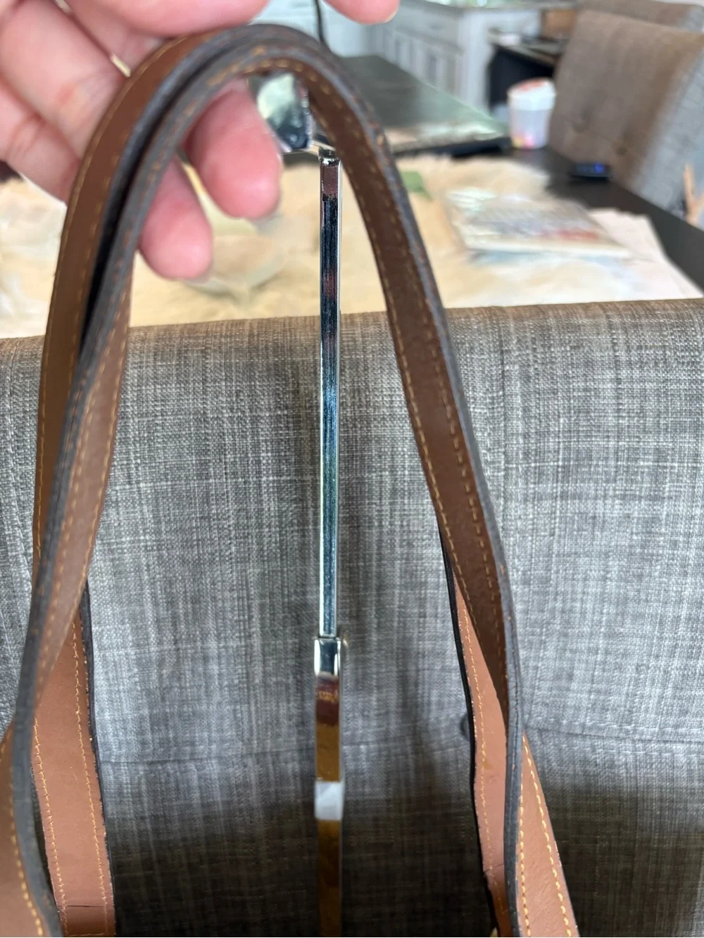 MCM Two-Tone Cognac and Mustard Monogram Leather Shoulder Tote