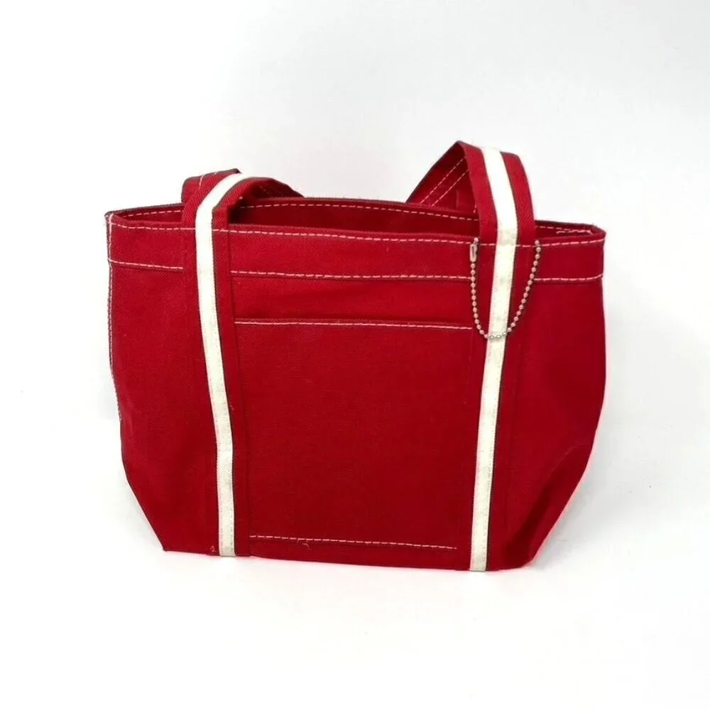 Gemline Mini Canvas Tote Red White Bag Purse