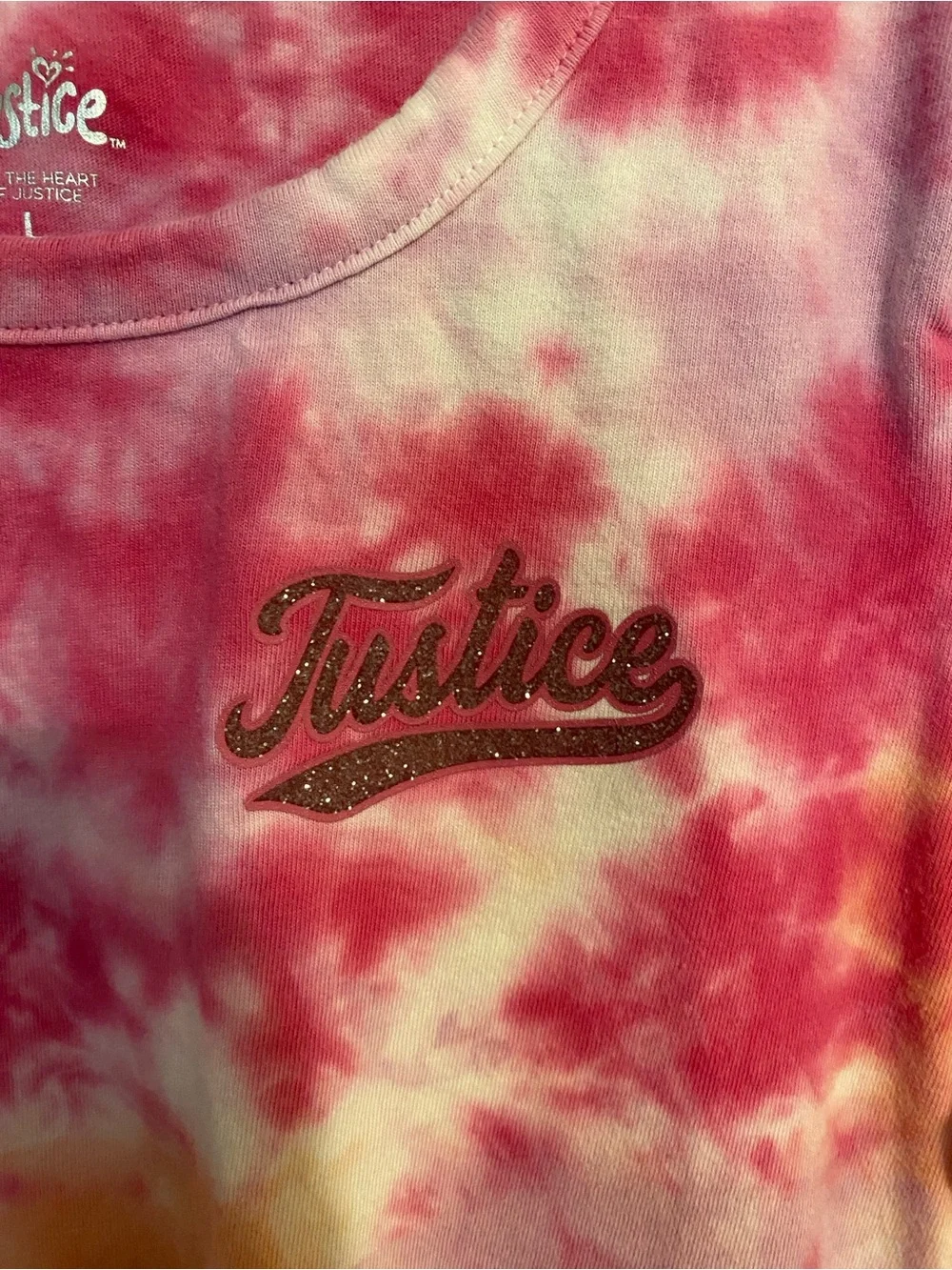 Justice Pink, Orange & White Tie-Dye Tee Dress