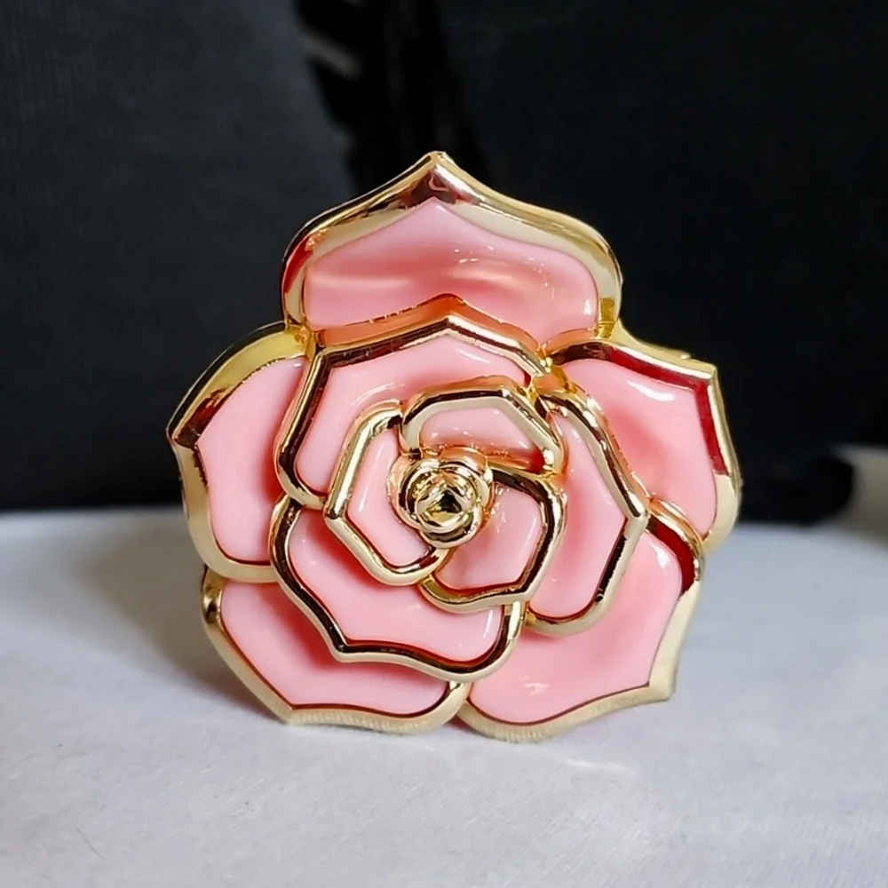 Set of 3  Hair Claw Clip Pink Rose Plumeria Flower New