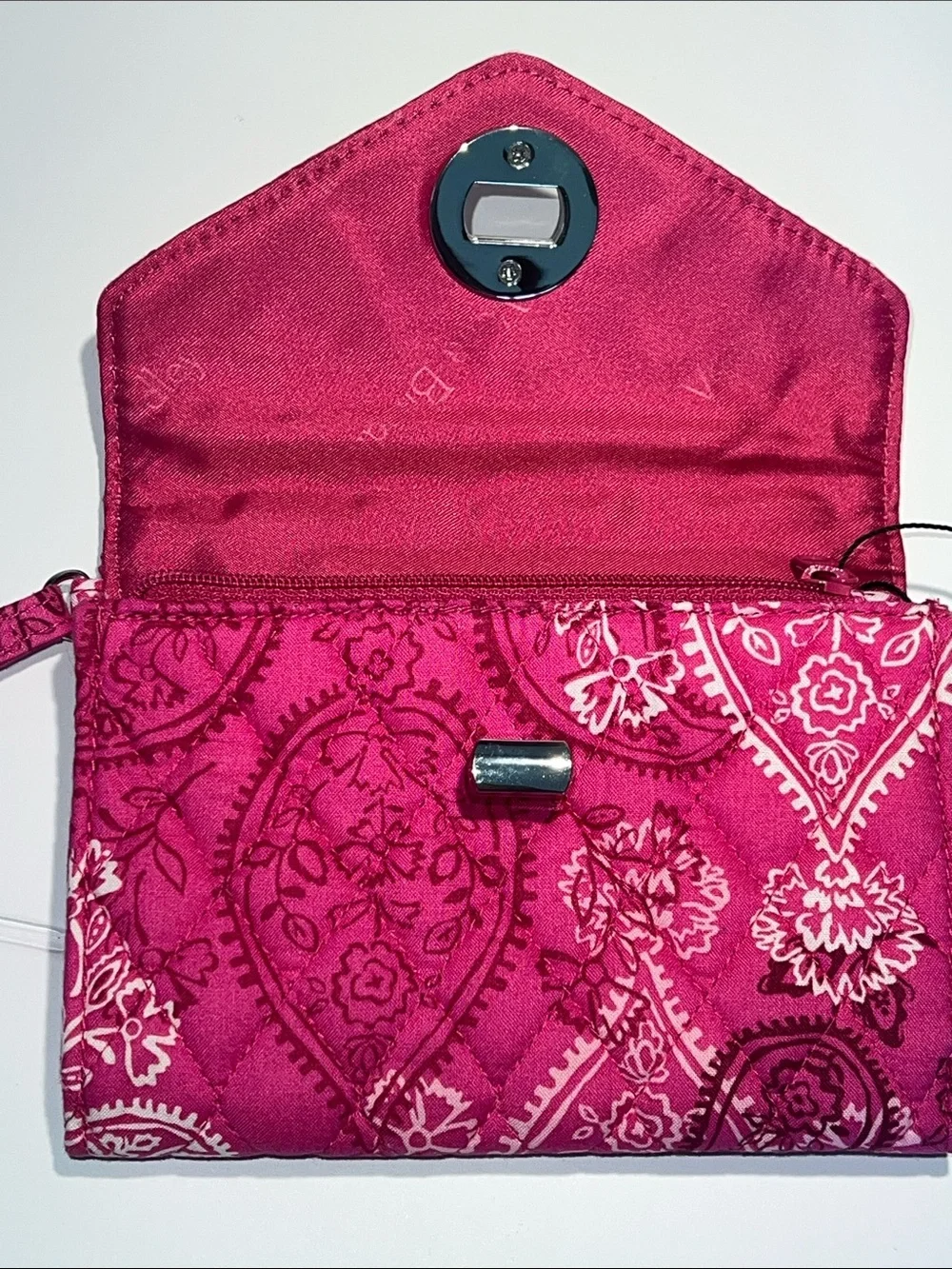 Vera Bradley Hot Pink Quilted Paisley Envelope Clutch