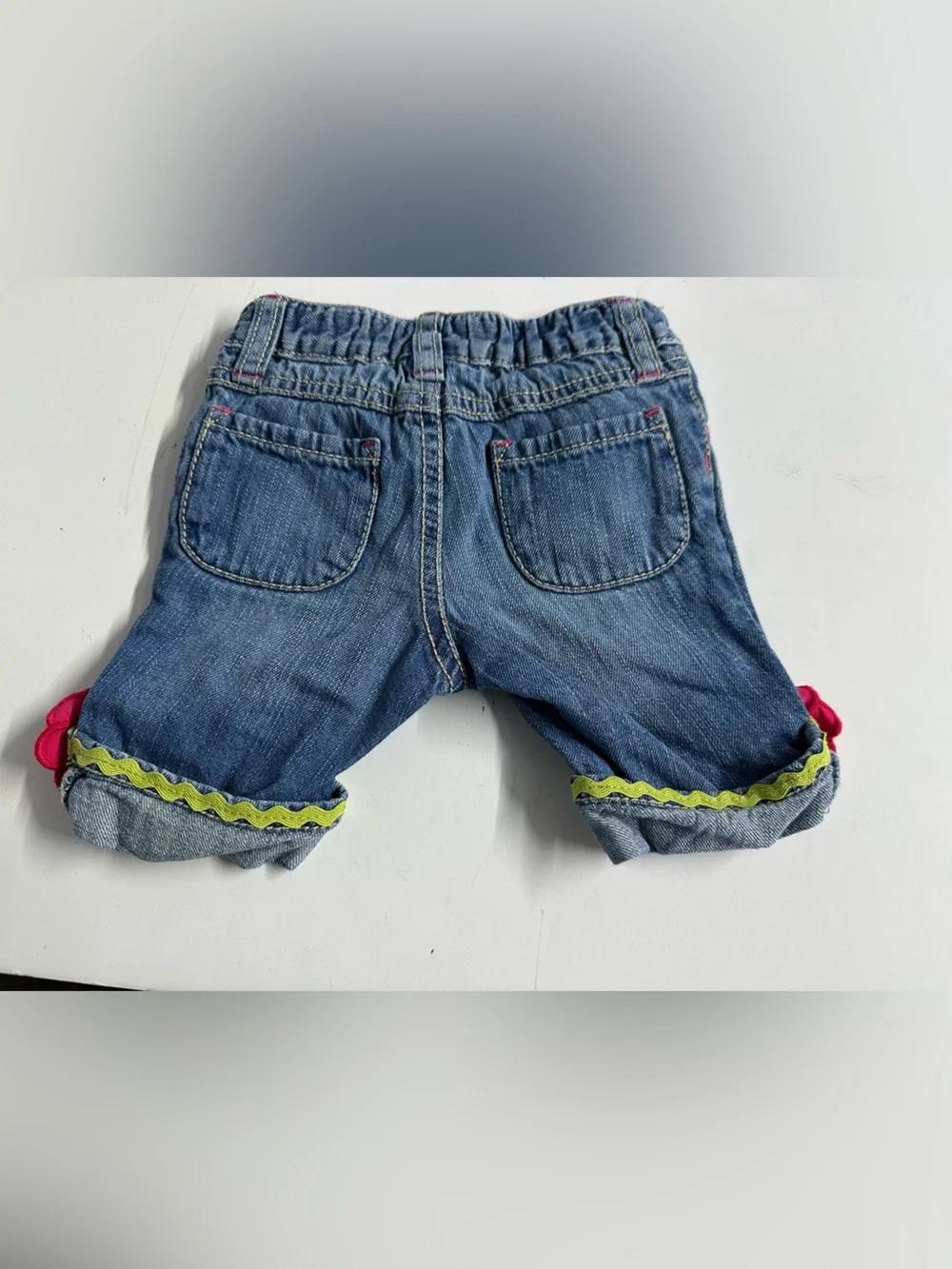 Gymboree Denim Capris with Pink Bloom Trim and Pink Bloomer