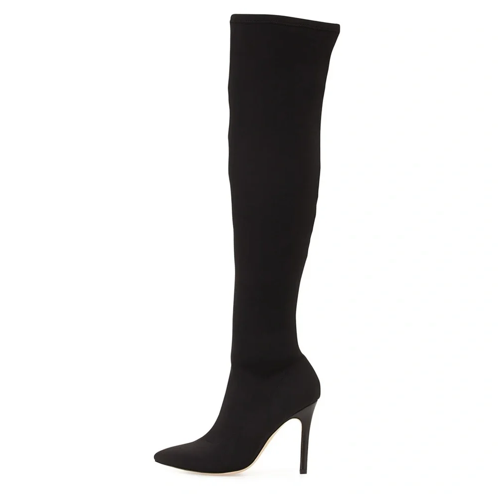 Halston Heritage Dani Black Ink Over the Knee Dress Boots