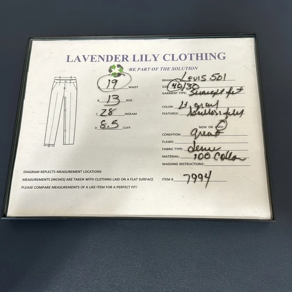 Levis Button Fly 501 Straight Fit Jeans Men's 40/30 Actual 38/28‎ Light Gray
