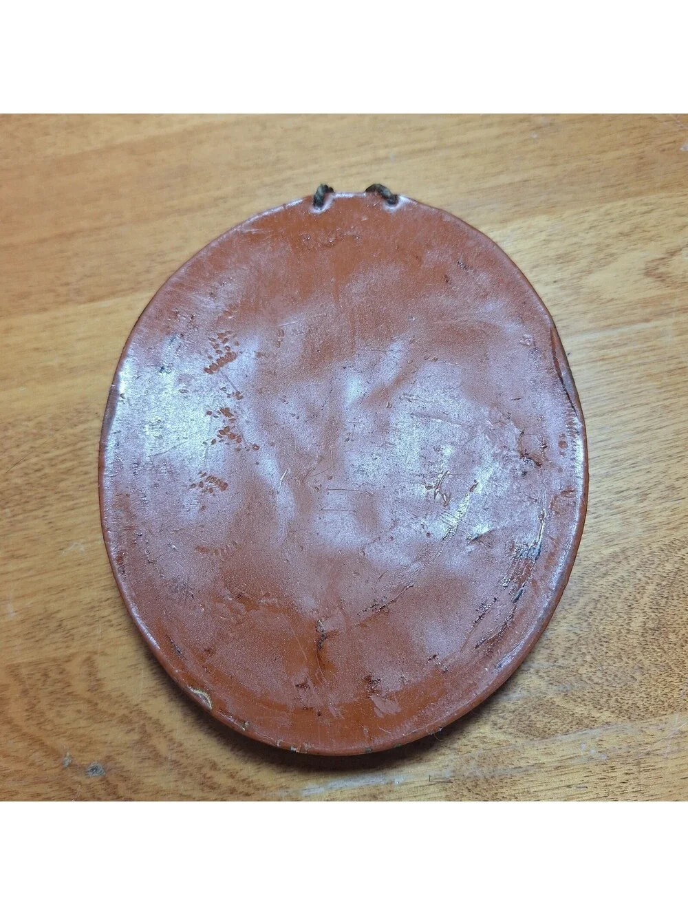 VTG 1986 Oval 3D Floral Small Oval Wax Like Wall Art Plaque/Pendant 4.5