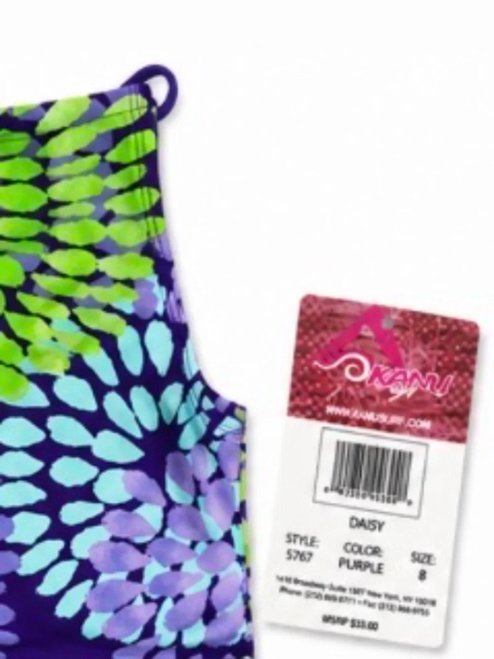 Kanu Surf Girls Two-Piece Tankini Swimsuit Set – Size 8 – Purple, Lavender & Bri