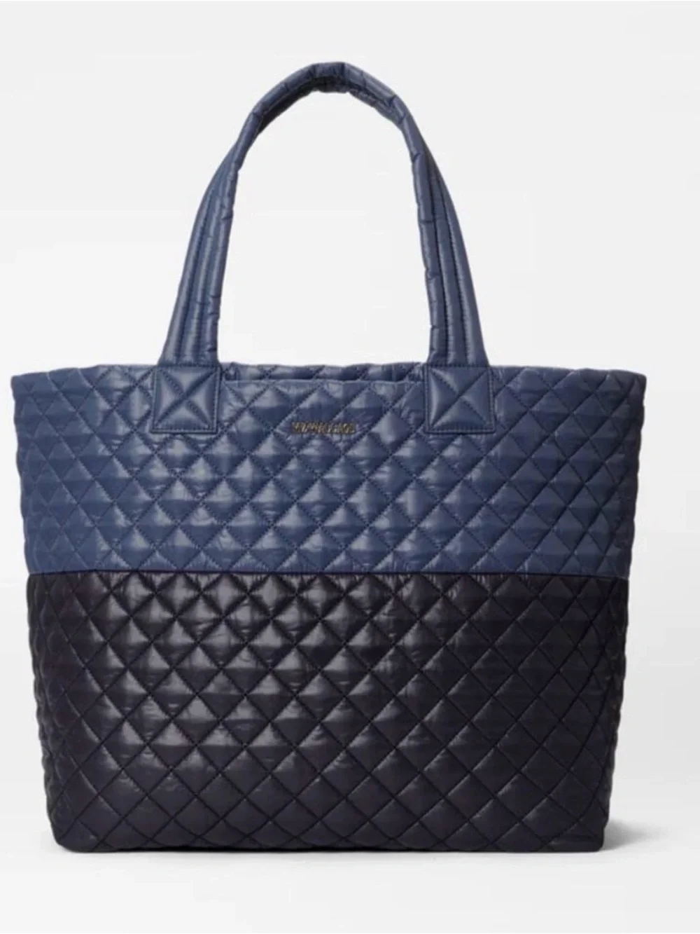 MZ Wallace Large Metro Quilted Navy and Black Two-Tone Tote