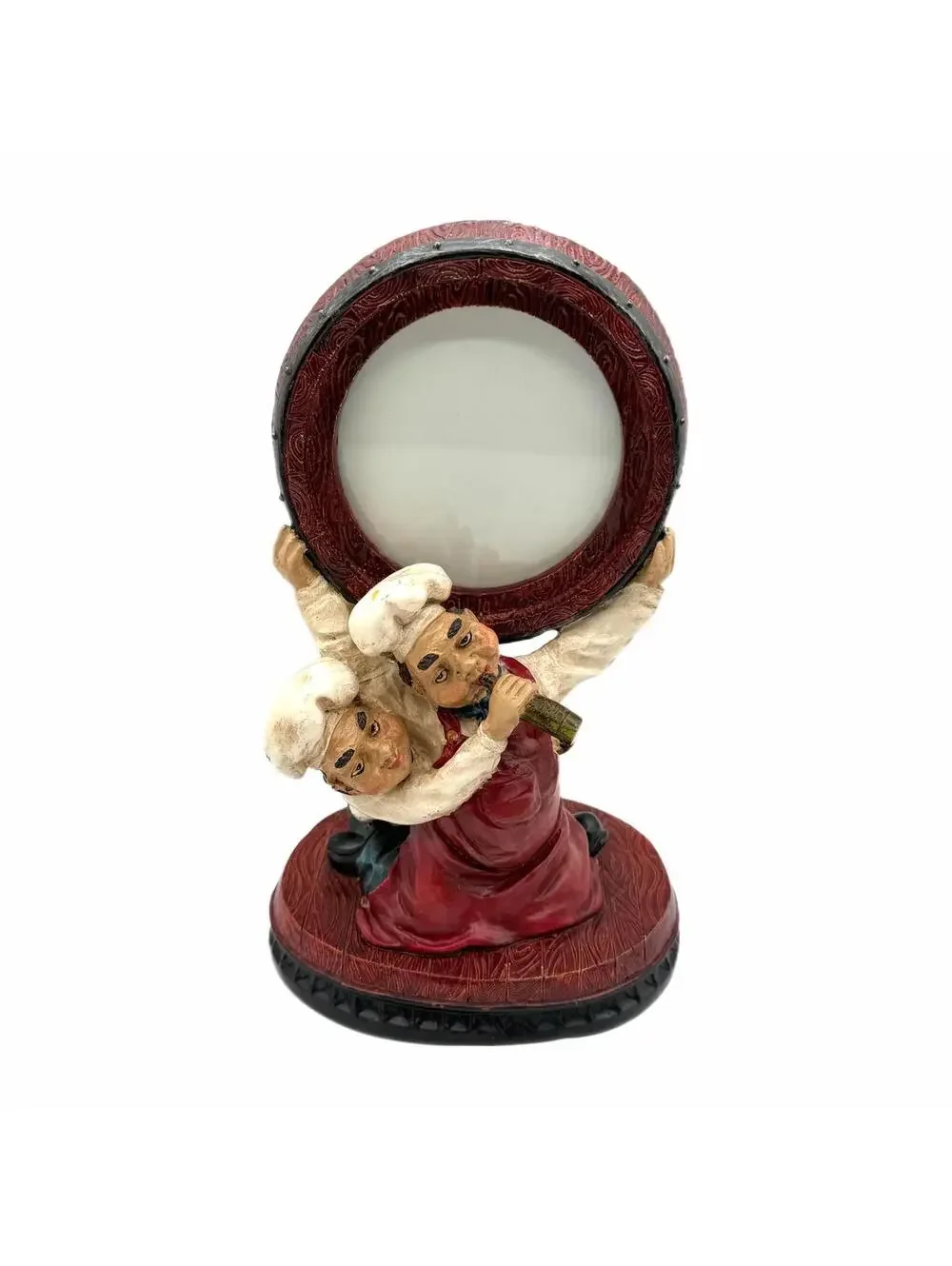 Italian Chefs with Vino Bottle Resin Standing Picture Frame – 4.25
