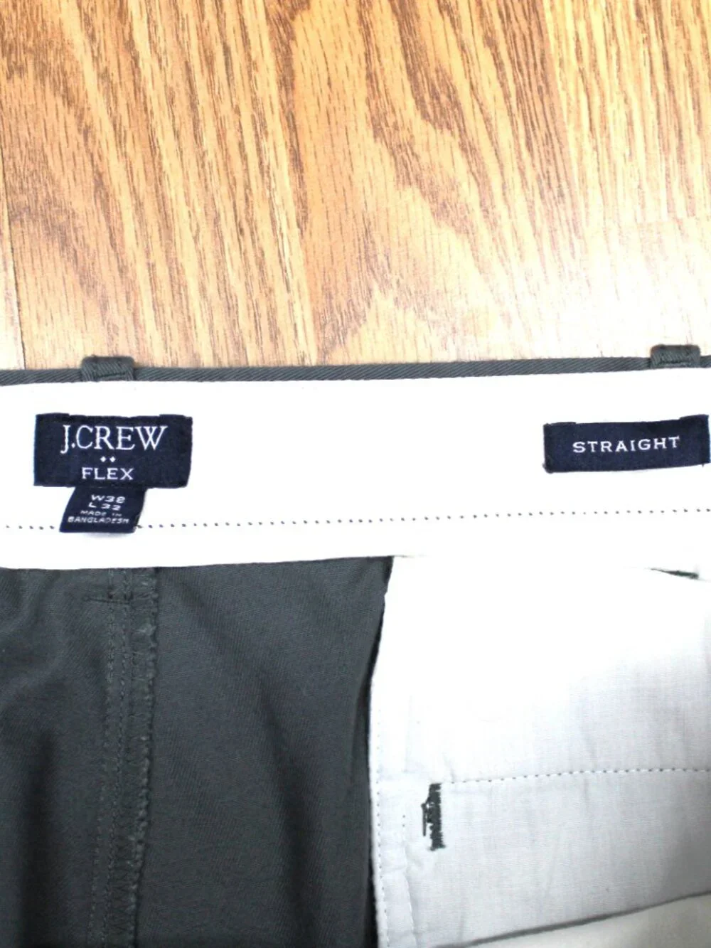 38x32 J.CREW STRAIGHT FIT PANT COTTON/SPANDEX GRAY-TAUPE Sz 38W x 32L