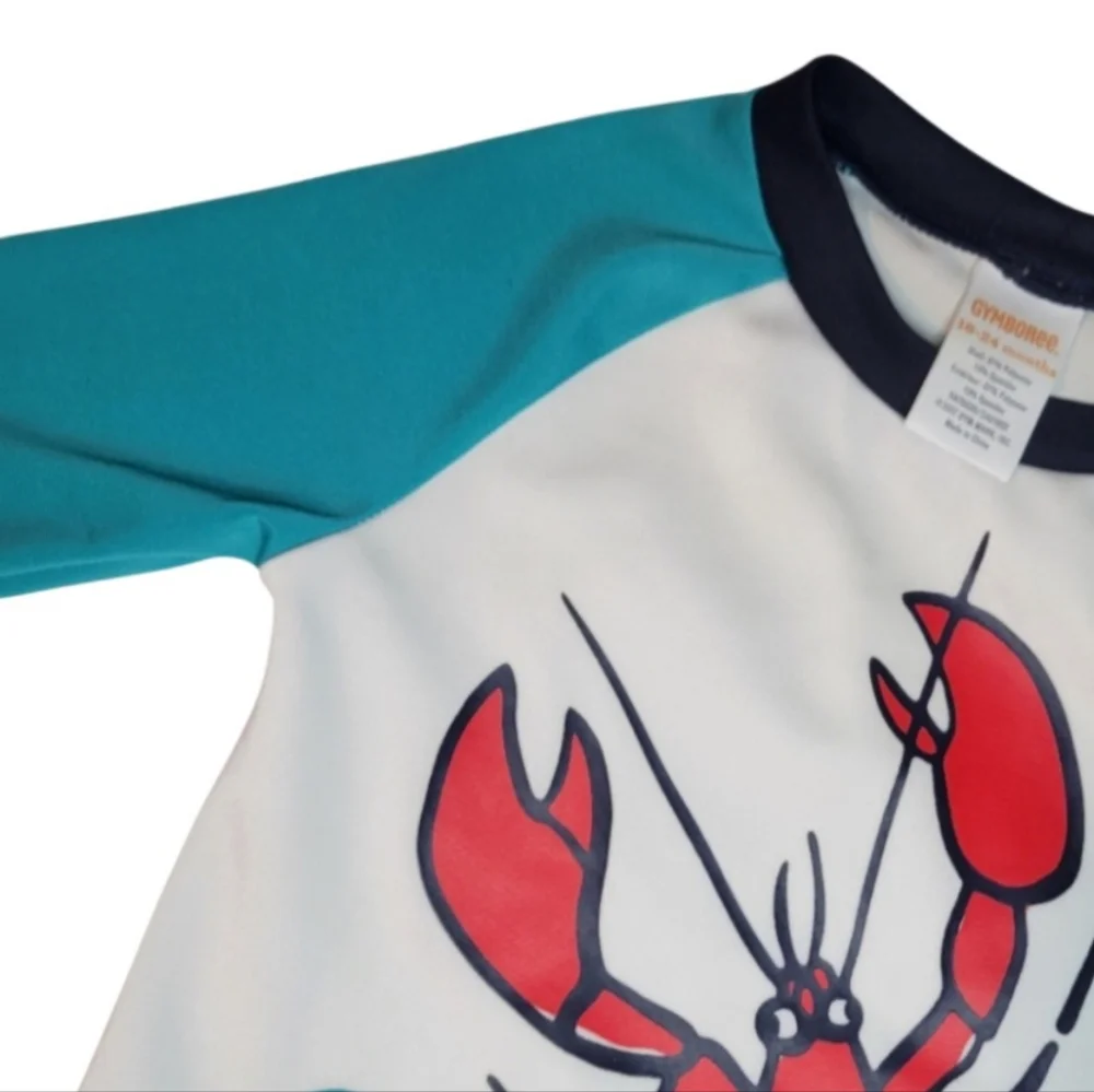 Gymboree Unisex Kids Swim Rashguard with Lobster Graphic